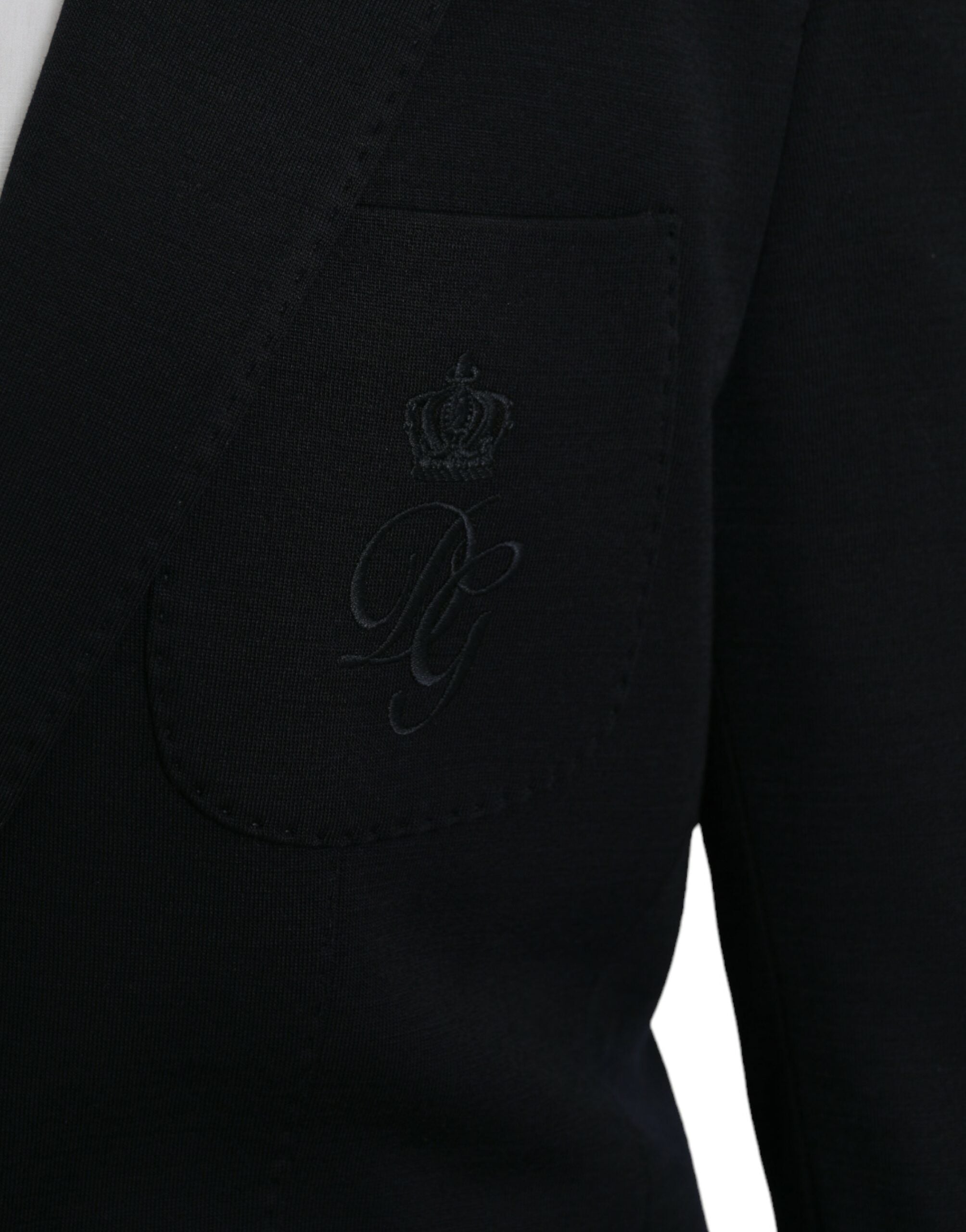 Dolce &amp;amp; Gabbana Svart Ullkavaj med Enkelknäppt Skydd