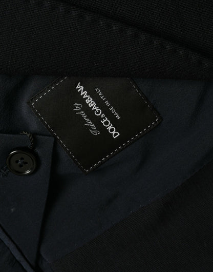 Dolce &amp;amp; Gabbana Svart Ullkavaj med Enkelknäppt Skydd