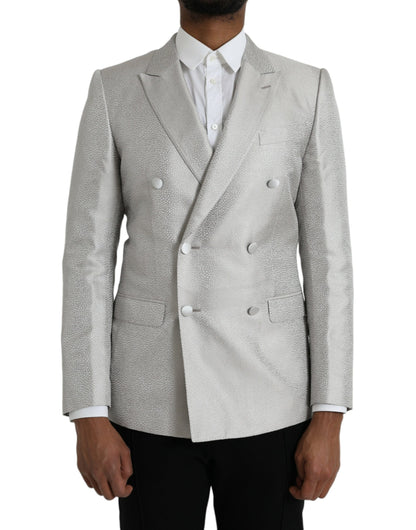 Dolce &amp;amp; Gabbana Off White MARTINI Dubbelknäppt Kavaj
