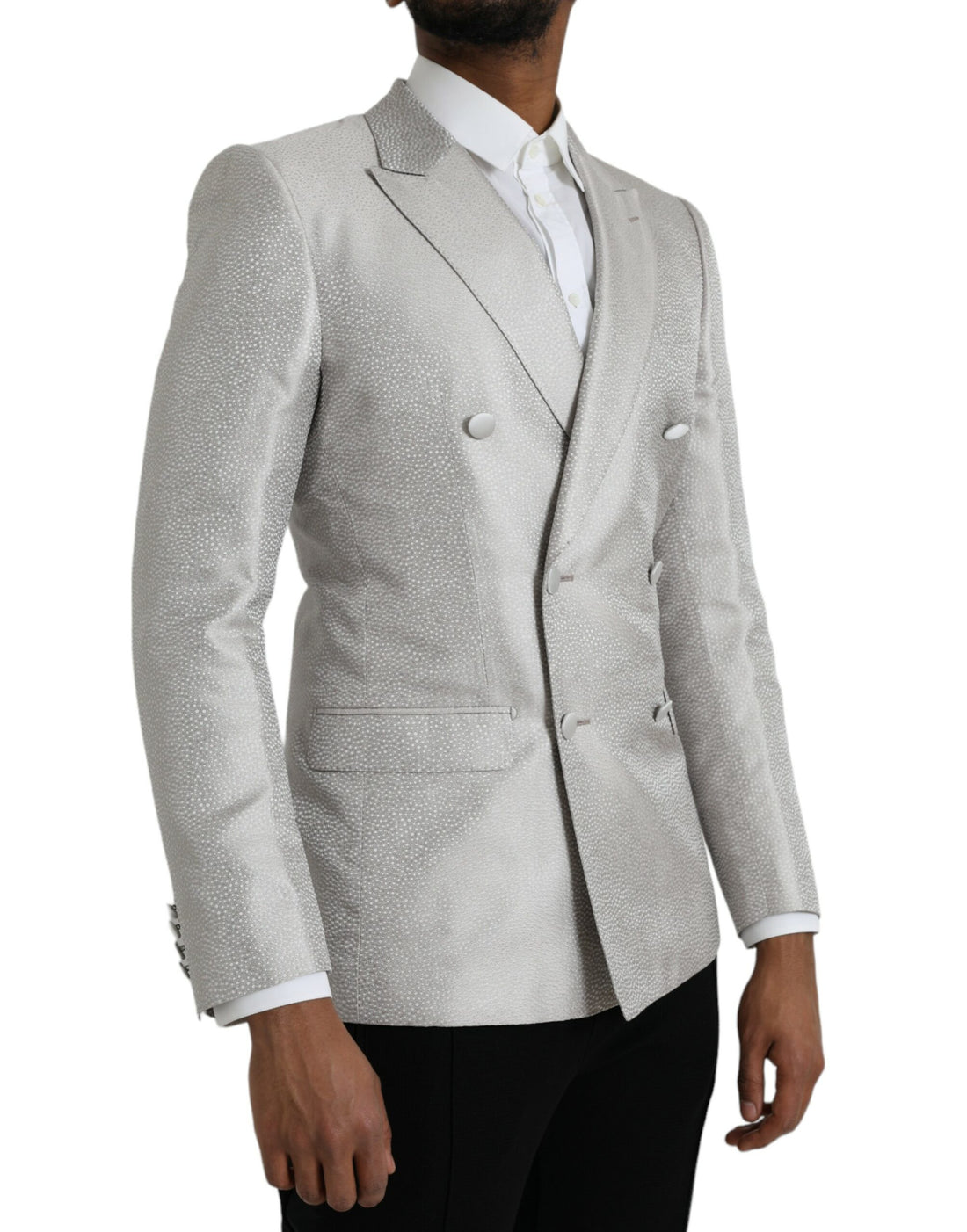 Dolce &amp;amp; Gabbana Off White MARTINI Dubbelknäppt Kavaj