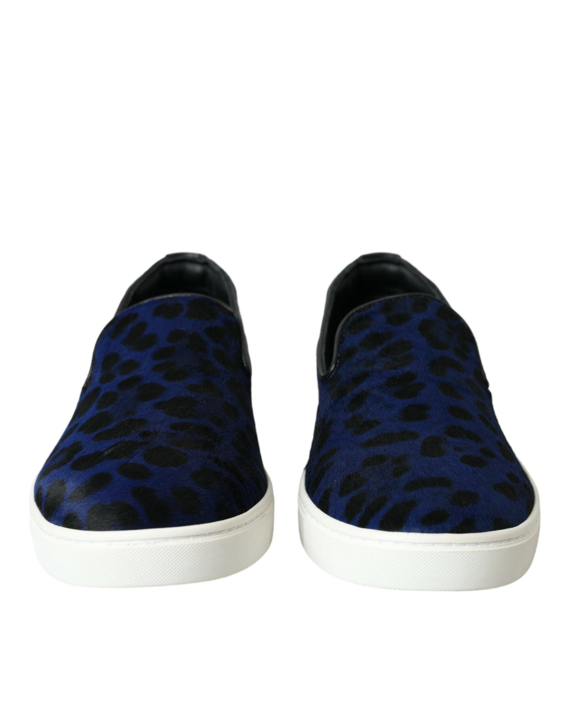 Dolce &amp;amp; Gabbana Blå Kalvskinnshår Leopard Sneakers Skor