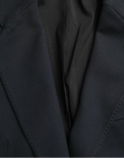 Dolce &amp;amp; Gabbana Mörkblå Bomulls Enkelknäppt Kavaj