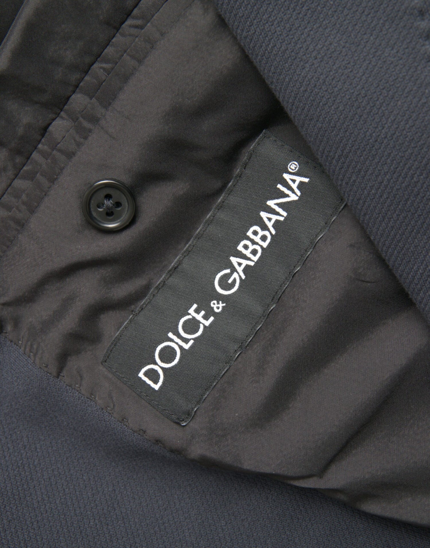 Dolce &amp;amp; Gabbana Mörkblå Bomulls Enkelknäppt Kavaj