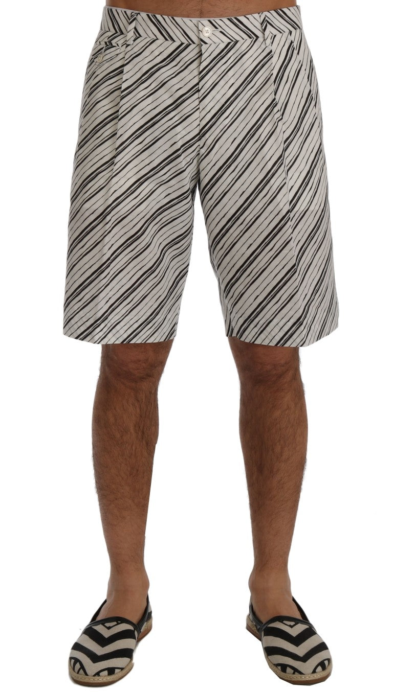 Dolce &amp;amp; Gabbana Vita Svarta Randiga Casual Shorts