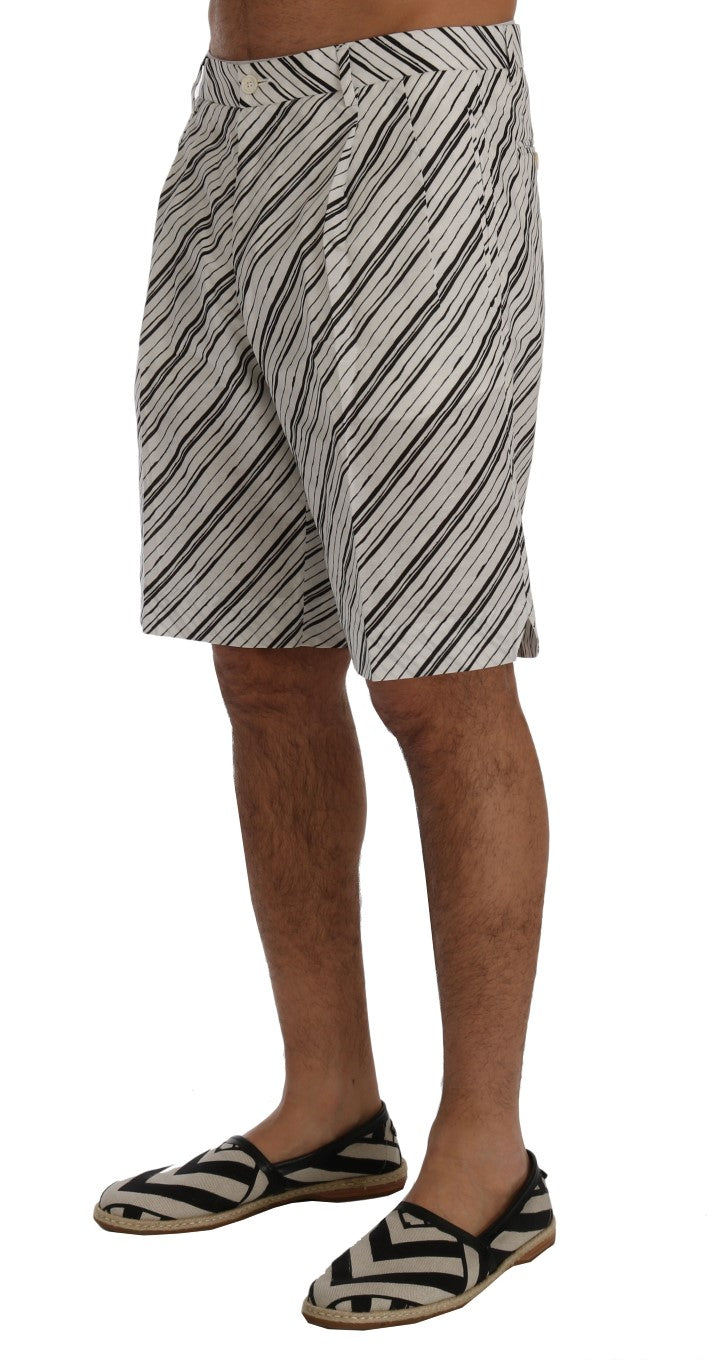 Dolce &amp;amp; Gabbana Vita Svarta Randiga Casual Shorts