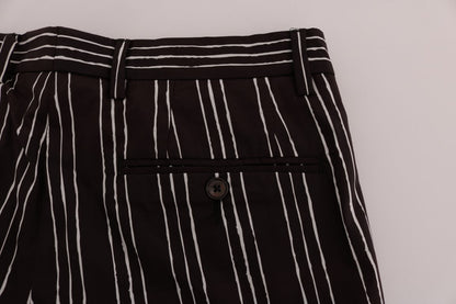 Dolce &amp;amp; Gabbana Bordeauxvita randiga hampabyxor