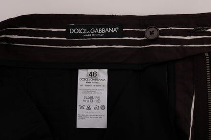 Dolce &amp;amp; Gabbana Bordeauxvita randiga hampabyxor