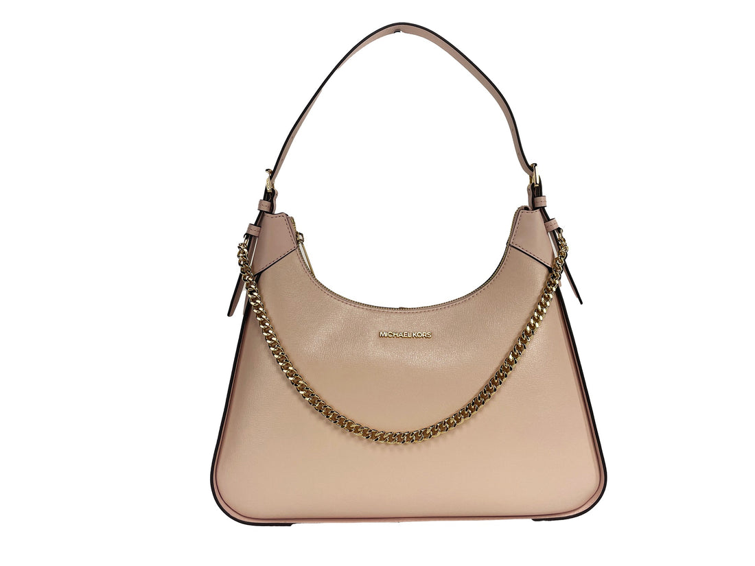 Michael Kors Wilma Stor Slät Läderkedja Axelväska Puderblush