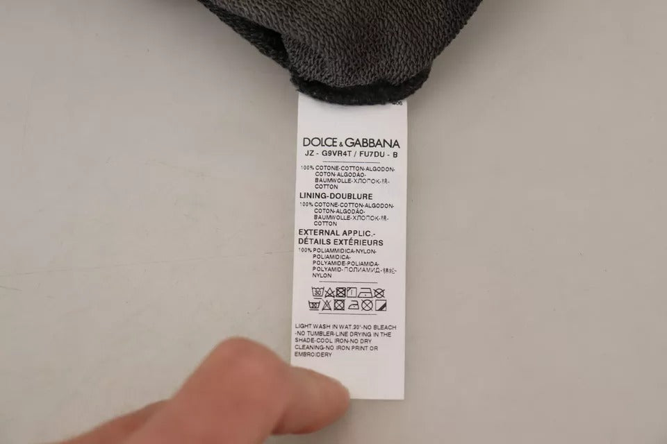 Dolce &amp;amp; Gabbana svart bomullslogotyptröja med huva
