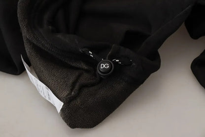 Dolce &amp;amp; Gabbana svart bomullslogotyptröja med huva