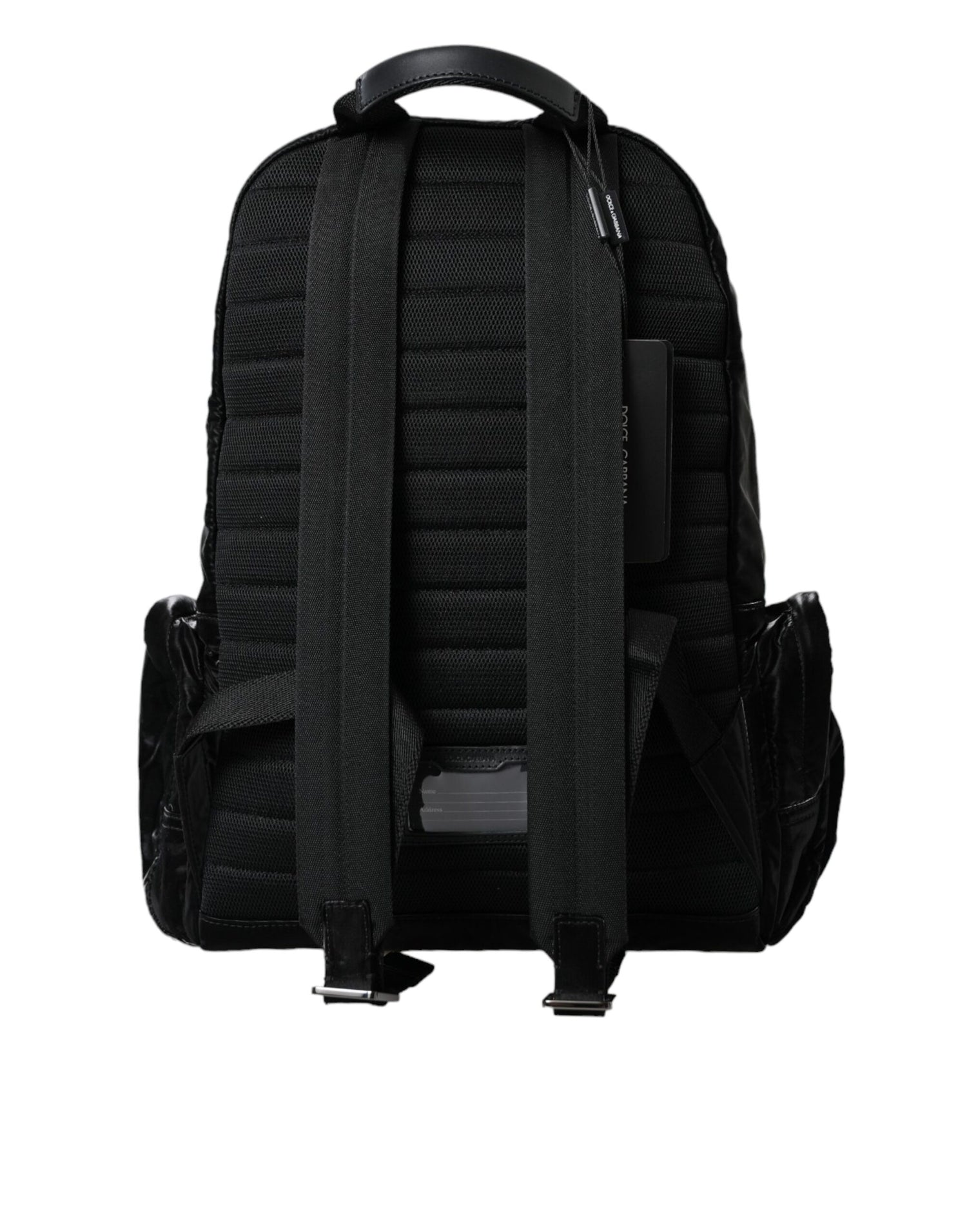 Dolce &amp;amp; Gabbana Svart Ryggsäck i Lackskinn med Logotypplakett