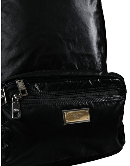 Dolce &amp;amp; Gabbana Svart Ryggsäck i Lackskinn med Logotypplakett
