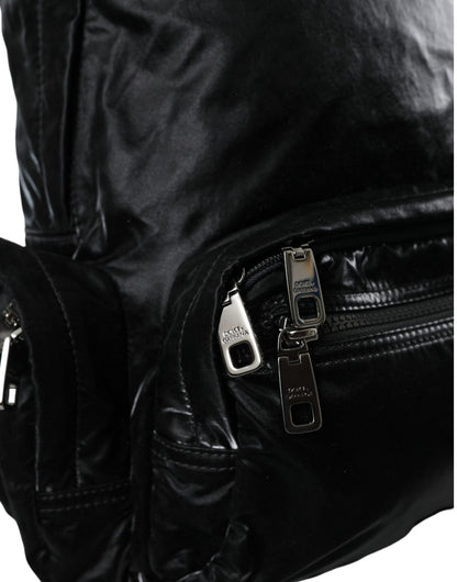 Dolce &amp;amp; Gabbana Svart Ryggsäck i Lackskinn med Logotypplakett