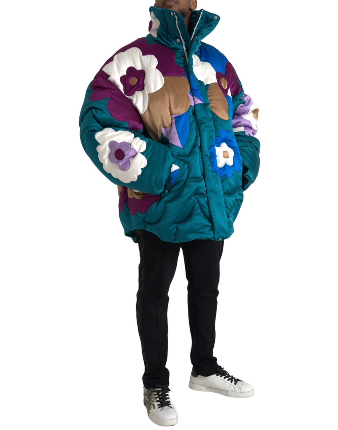 Dolce &amp;amp; Gabbana Flerfärgad Blommig Vindjacka Pufferjacka