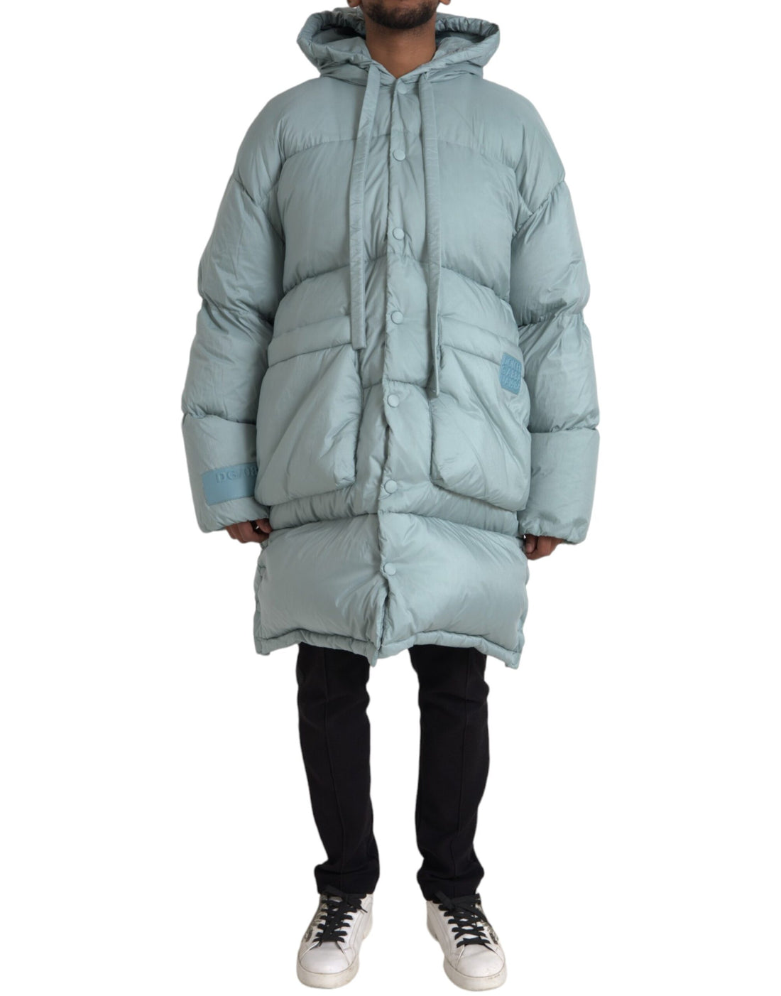 Dolce &amp;amp; Gabbana Ljusblå Quilted Hooded Puffer Jacket Herr