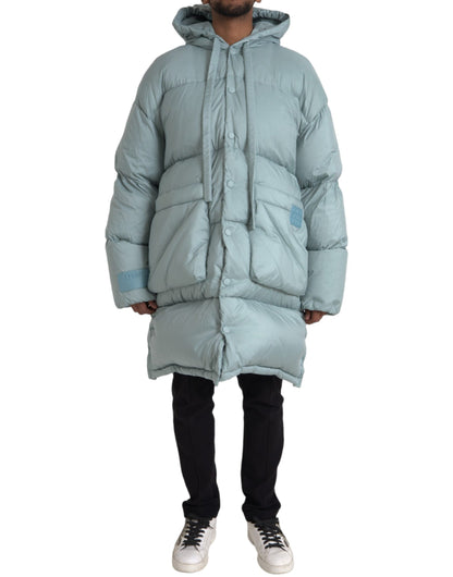 Dolce &amp;amp; Gabbana Ljusblå Quilted Hooded Puffer Jacket Herr