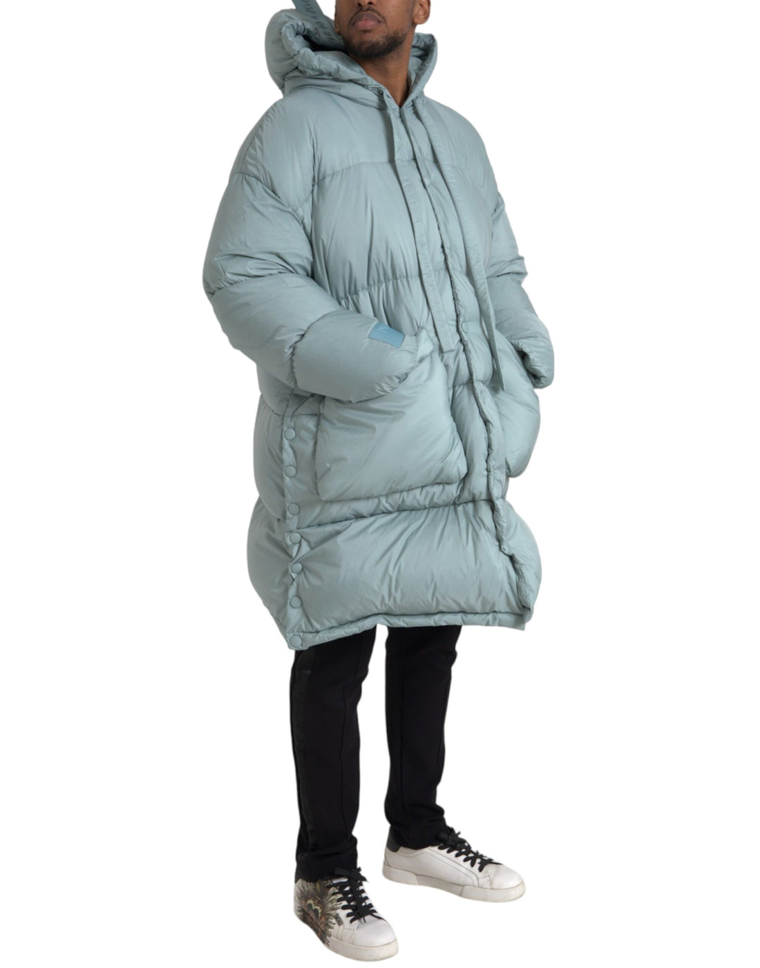 Dolce &amp;amp; Gabbana Ljusblå Quilted Hooded Puffer Jacket Herr