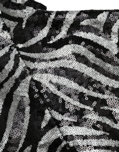 Dolce &amp;amp; Gabbana Svart Silver Paljettprydd Polyestertröja