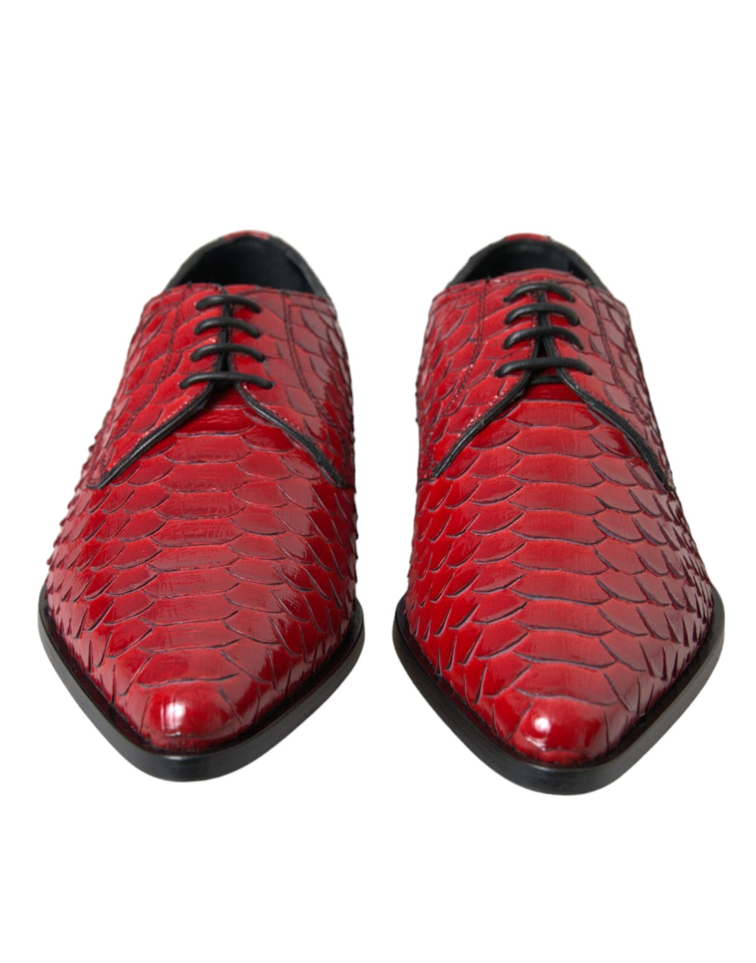 Dolce &amp;amp; Gabbana Röda Texturerade Lackerade Derby Herrskor
