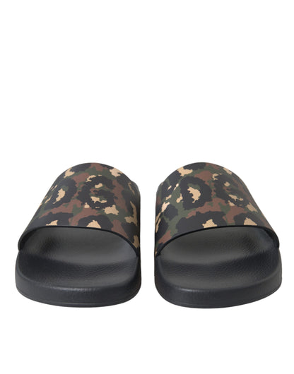 Dolce &amp;amp; Gabbana Flerfärgade Kamouflage Läder Strandskor Herr