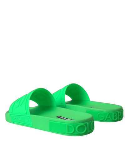 Dolce &amp;amp; Gabbana Gröna Lädersandaler Strandskor