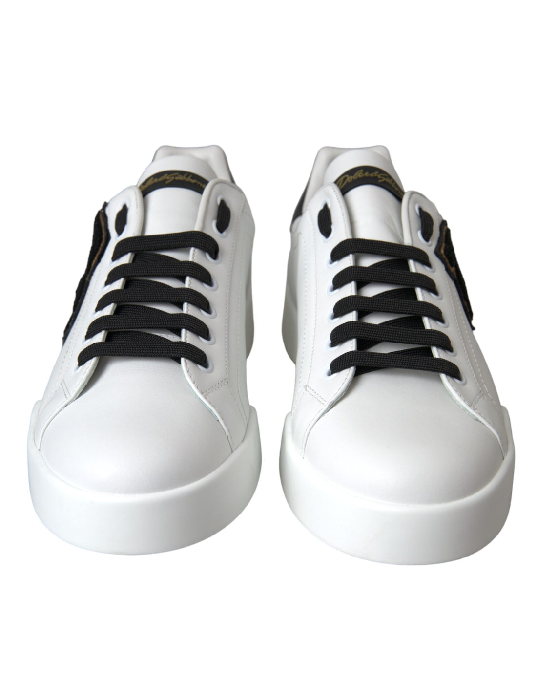 Dolce &amp;amp; Gabbana Vita Läder DG Logo Låga Sneakers
