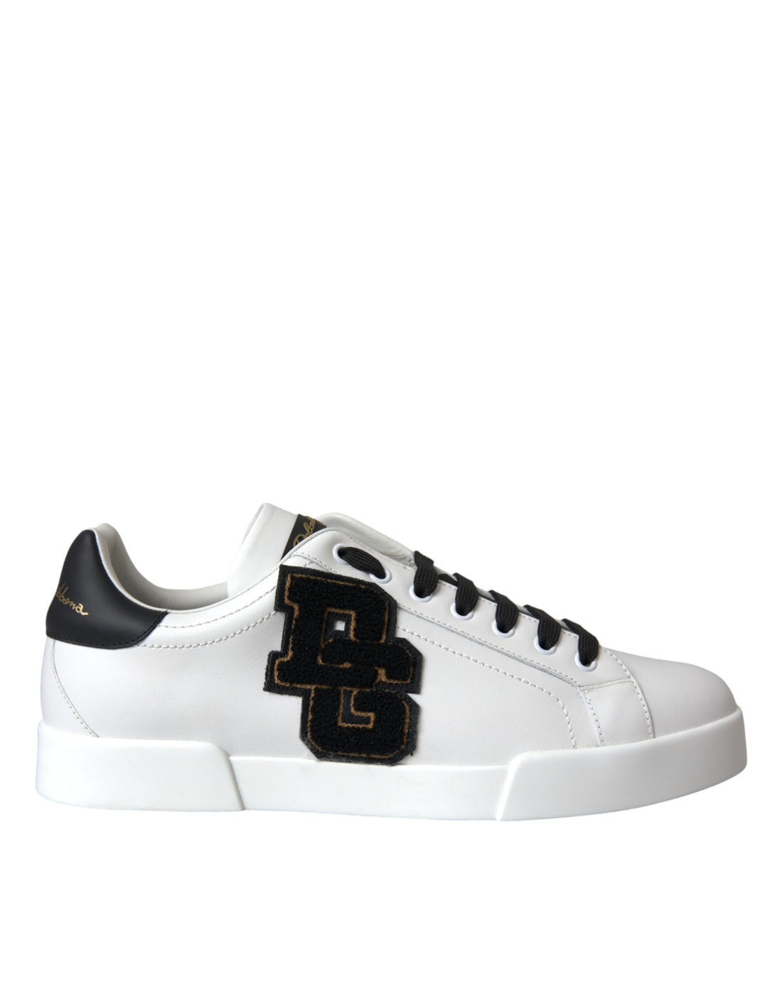 Dolce &amp;amp; Gabbana Vita Läder DG Logo Låga Sneakers
