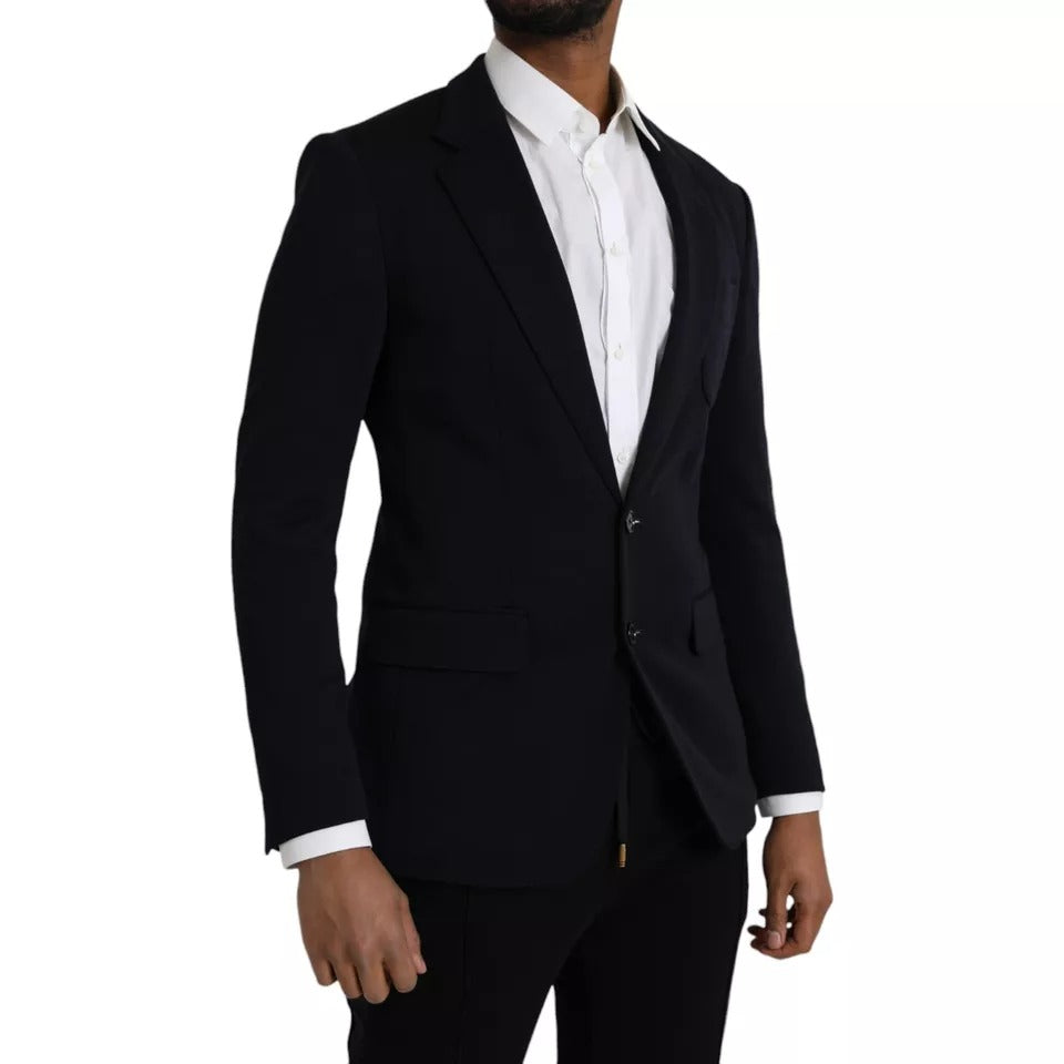 Dolce &amp;amp; Gabbana Blå Ullkavaj Enkelknäppt Kappa