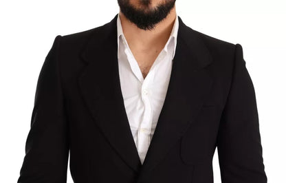 Dolce &amp;amp; Gabbana Svart Ull Slim Fit Kappa Kavaj