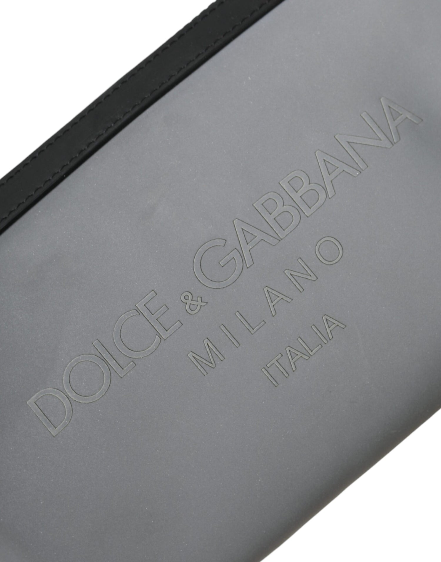 Dolce &amp;amp; Gabbana Grå Neopren Magväska med Logotyp och Dragkedja