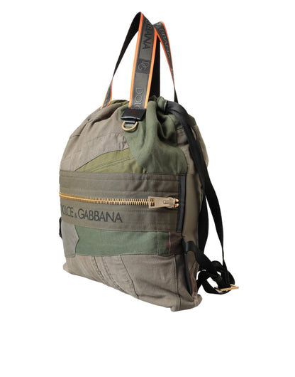 Dolce &amp;amp; Gabbana Militärgrön Patchwork Ryggsäck