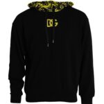 Dolce &amp;amp; Gabbana svart logotyp bomulls tröja med huva