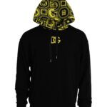 Dolce &amp;amp; Gabbana svart logotyp bomulls tröja med huva