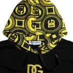 Dolce &amp;amp; Gabbana svart logotyp bomulls tröja med huva