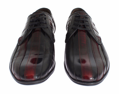 Dolce &amp;amp; Gabbana Svarta Bordeaux Läderklädselskor