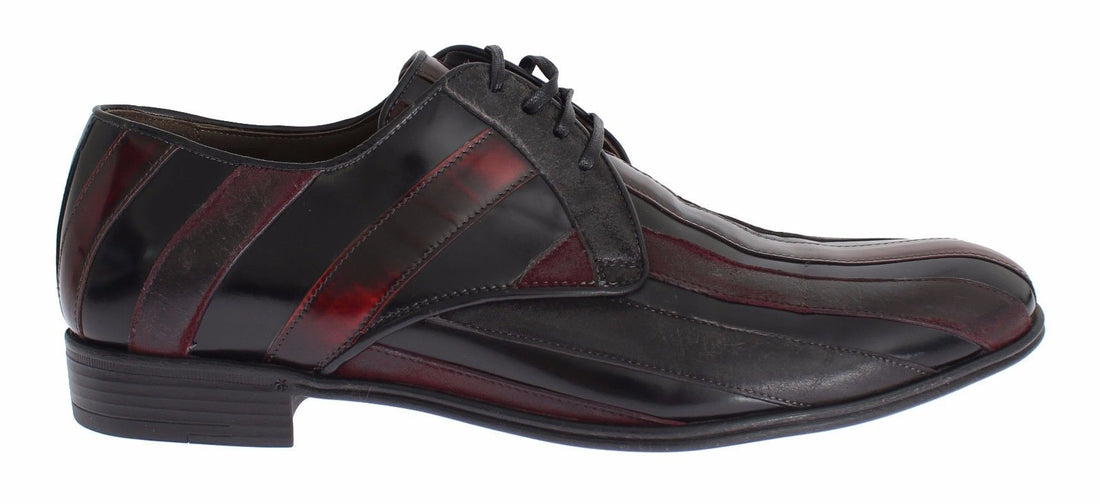 Dolce &amp;amp; Gabbana Svarta Bordeaux Läderklädselskor