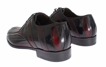Dolce &amp;amp; Gabbana Svarta Bordeaux Läderklädselskor