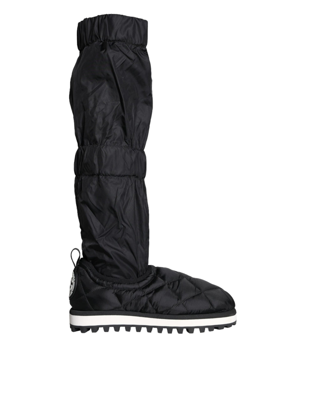 Dolce &amp;amp; Gabbana Svarta Quiltade Höga Stövlar Sneakers Skor