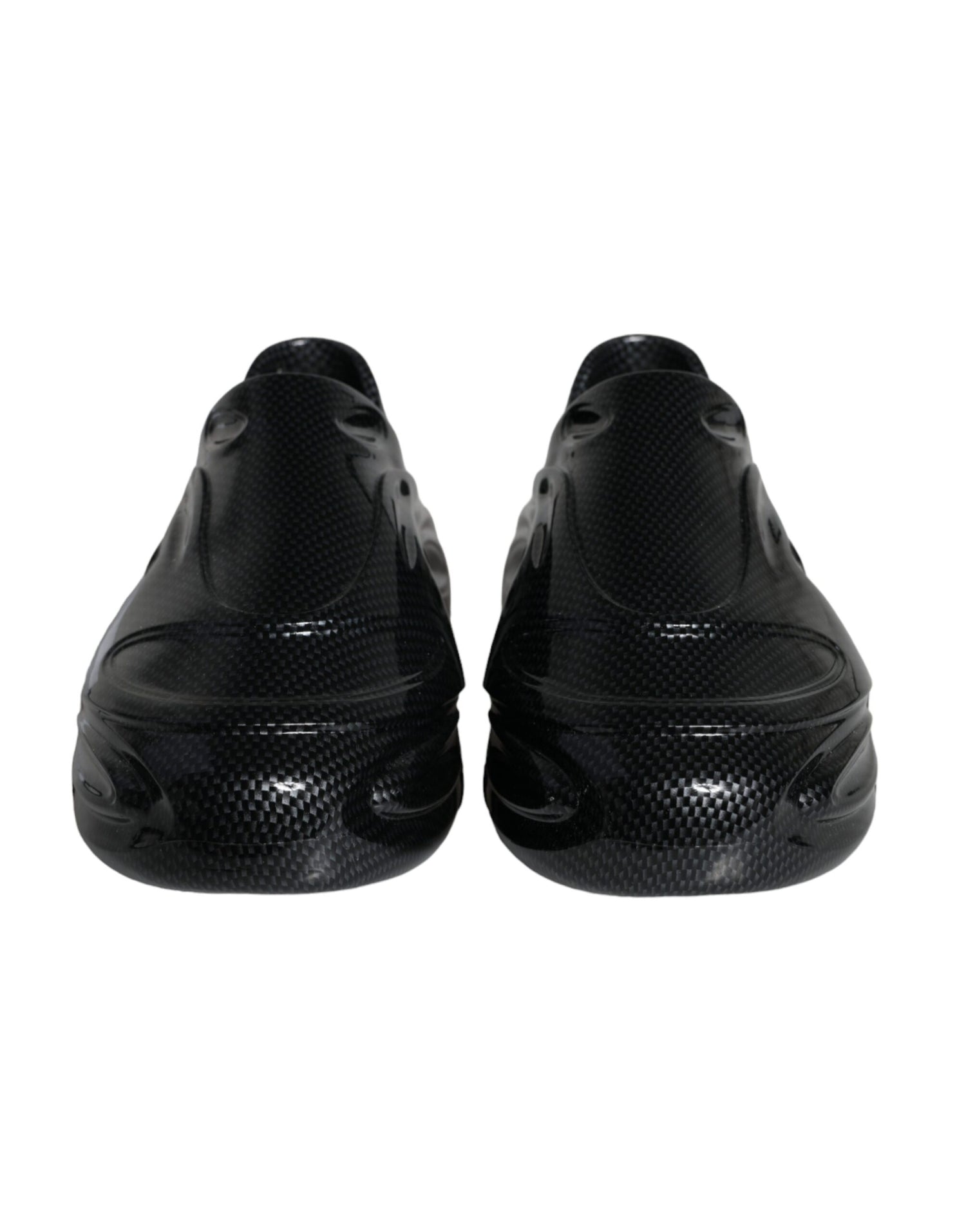 Dolce &amp;amp; Gabbana Svarta Foiled Rubber Toy Låga Sneakers Herrskor
