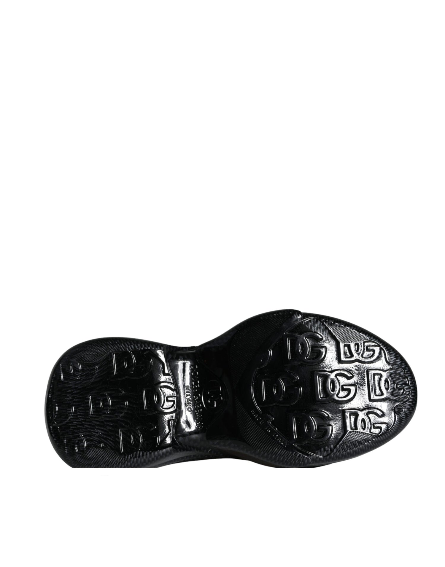 Dolce &amp;amp; Gabbana Svarta Foiled Rubber Toy Låga Sneakers Herrskor