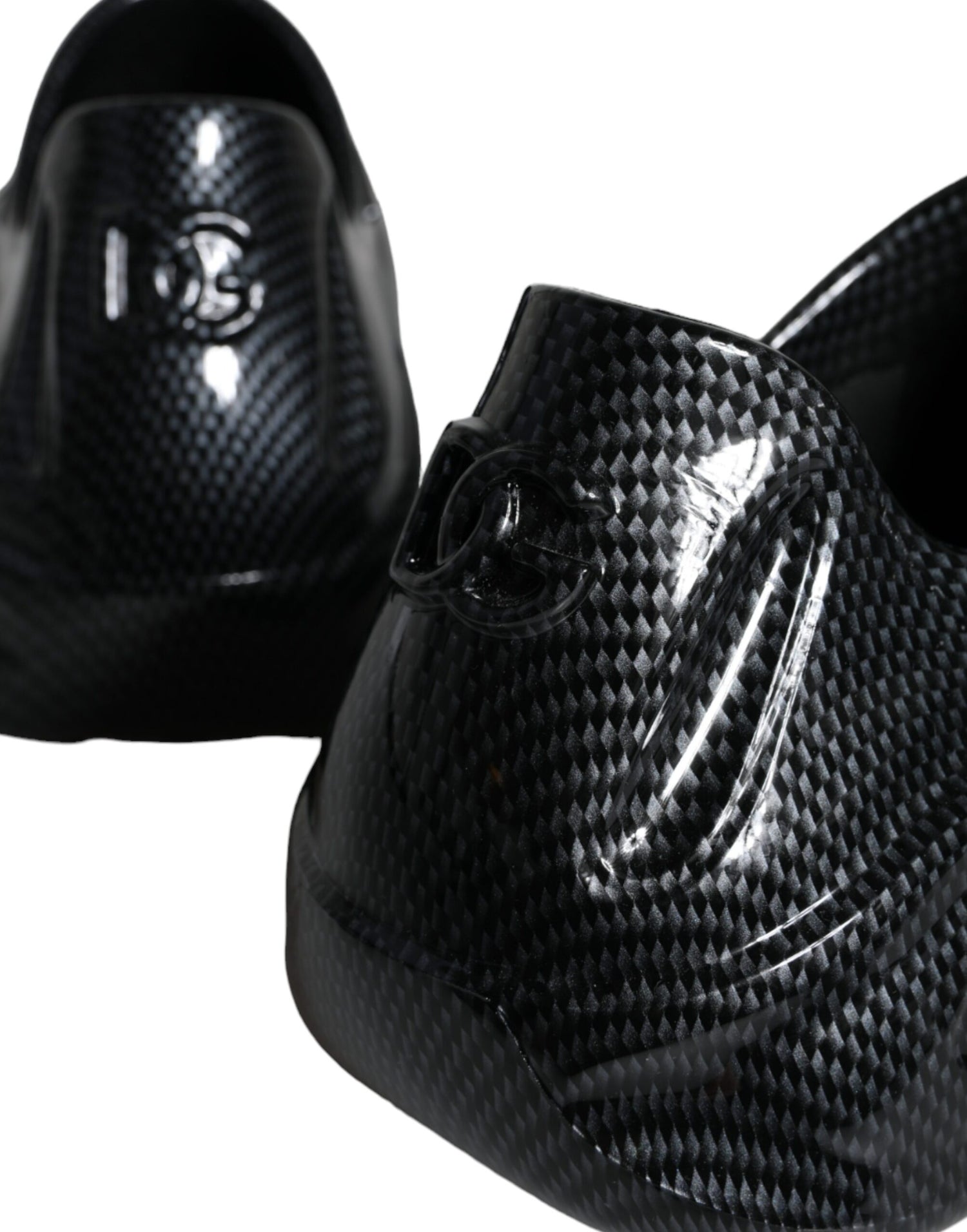 Dolce &amp;amp; Gabbana Svarta Foiled Rubber Toy Låga Sneakers Herrskor