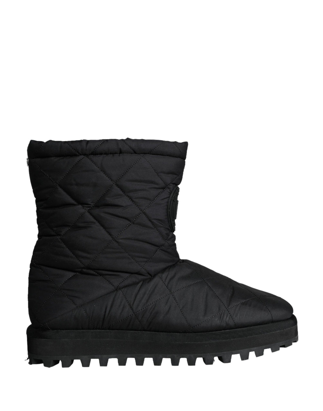 Dolce &amp;amp; Gabbana Svarta Nylon Vadderade Mid Calf Herrstövlar Skor
