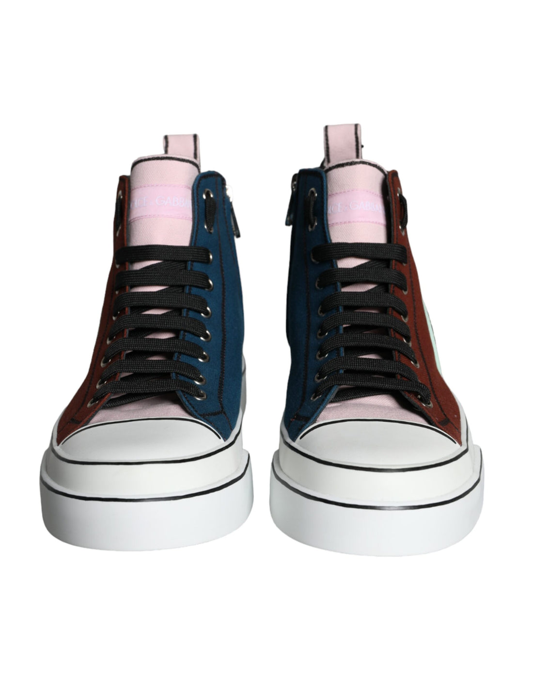 Dolce &amp;amp; Gabbana Flerfärgade Patchwork Höga Sneakers Skor