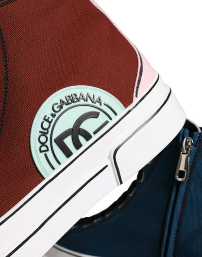 Dolce &amp;amp; Gabbana Flerfärgade Patchwork Höga Sneakers Skor