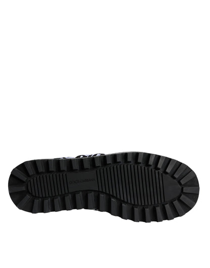 Dolce &amp;amp; Gabbana Svarta Vita Quiltade Logotyp Sandaler Tofflor Skor