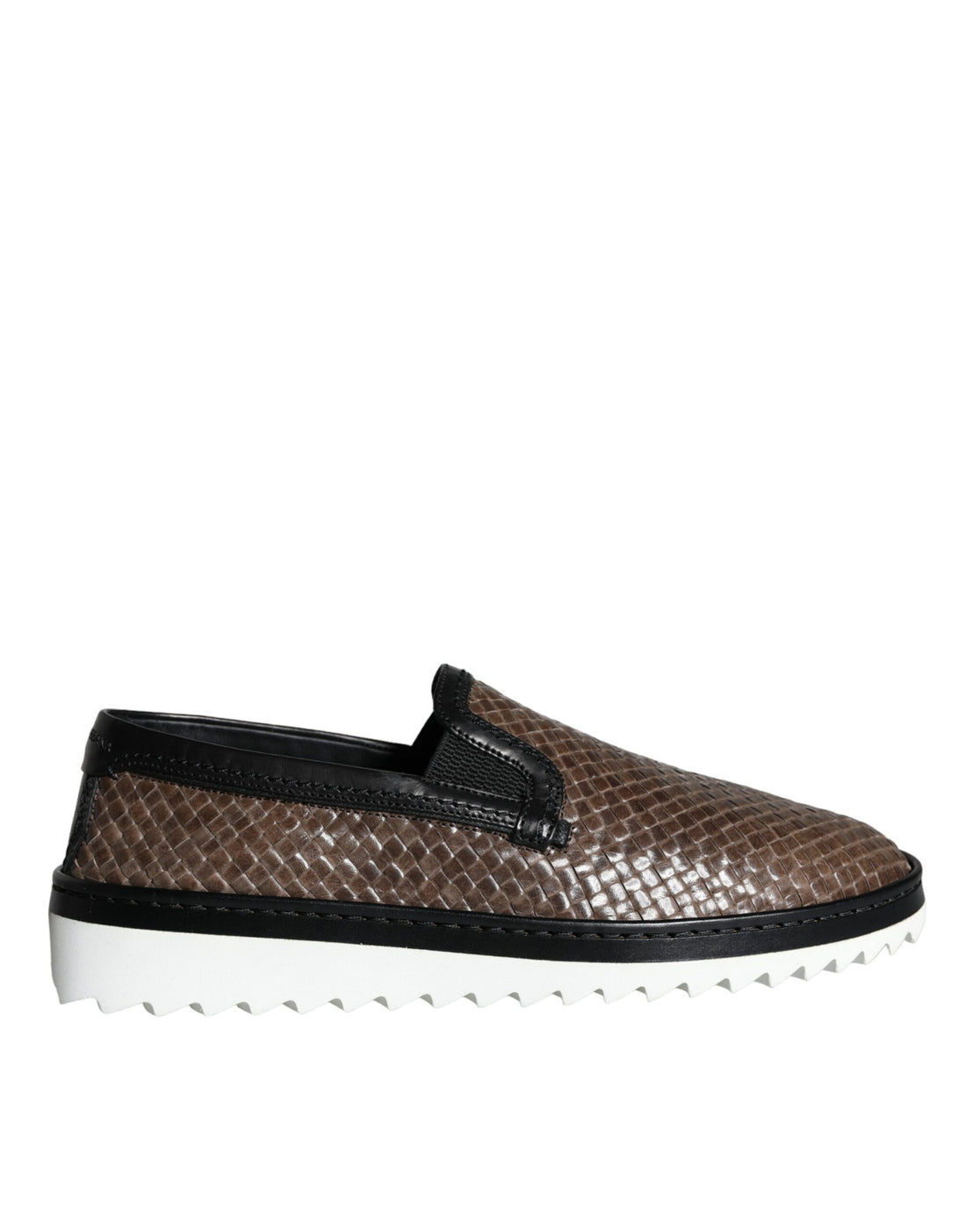 Dolce &amp;amp; Gabbana Bruna Svarta Lädervävda Loafers Herrskor