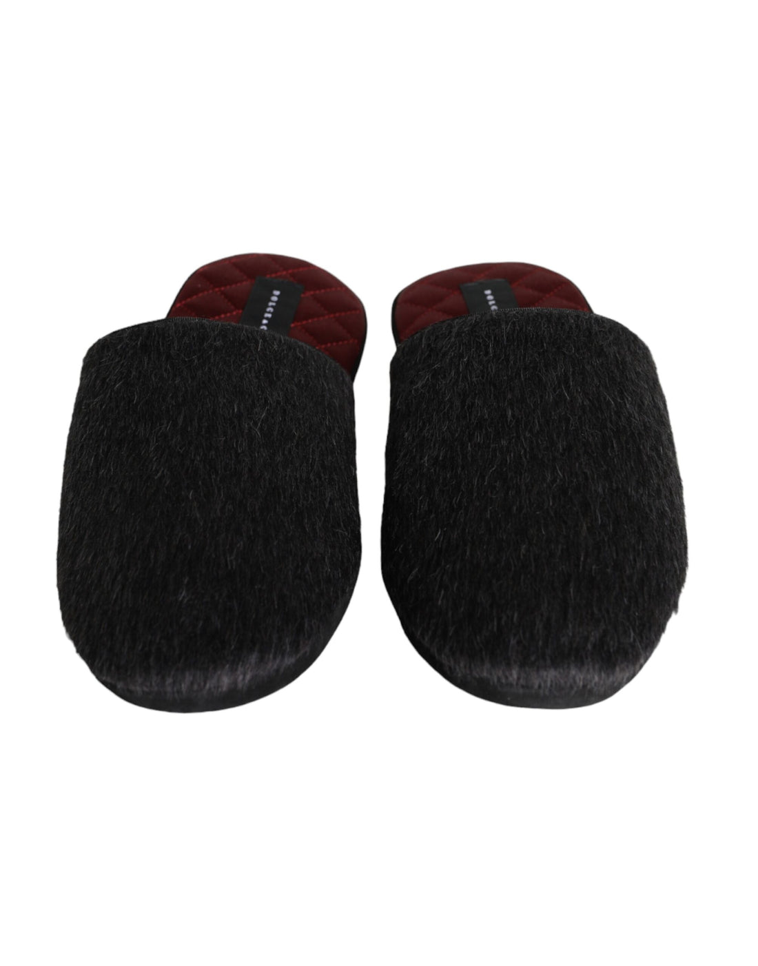 Dolce &amp;amp; Gabbana Svarta Fuskpäls Slip On Skor