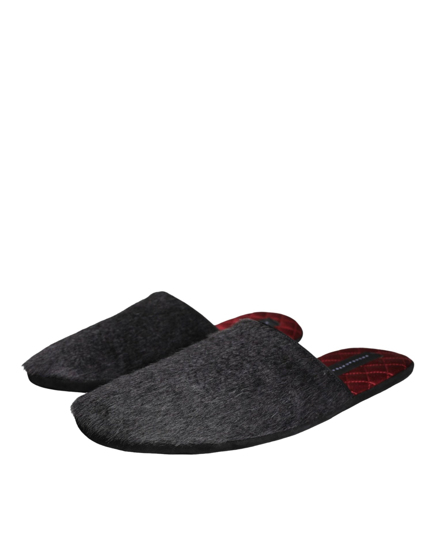 Dolce &amp;amp; Gabbana Svarta Fuskpäls Slip On Skor