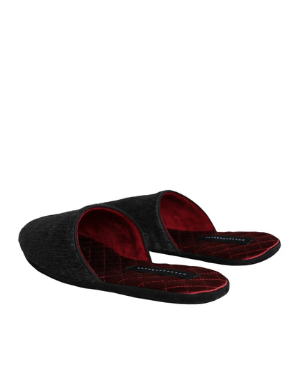 Dolce &amp;amp; Gabbana Svarta Fuskpäls Slip On Skor