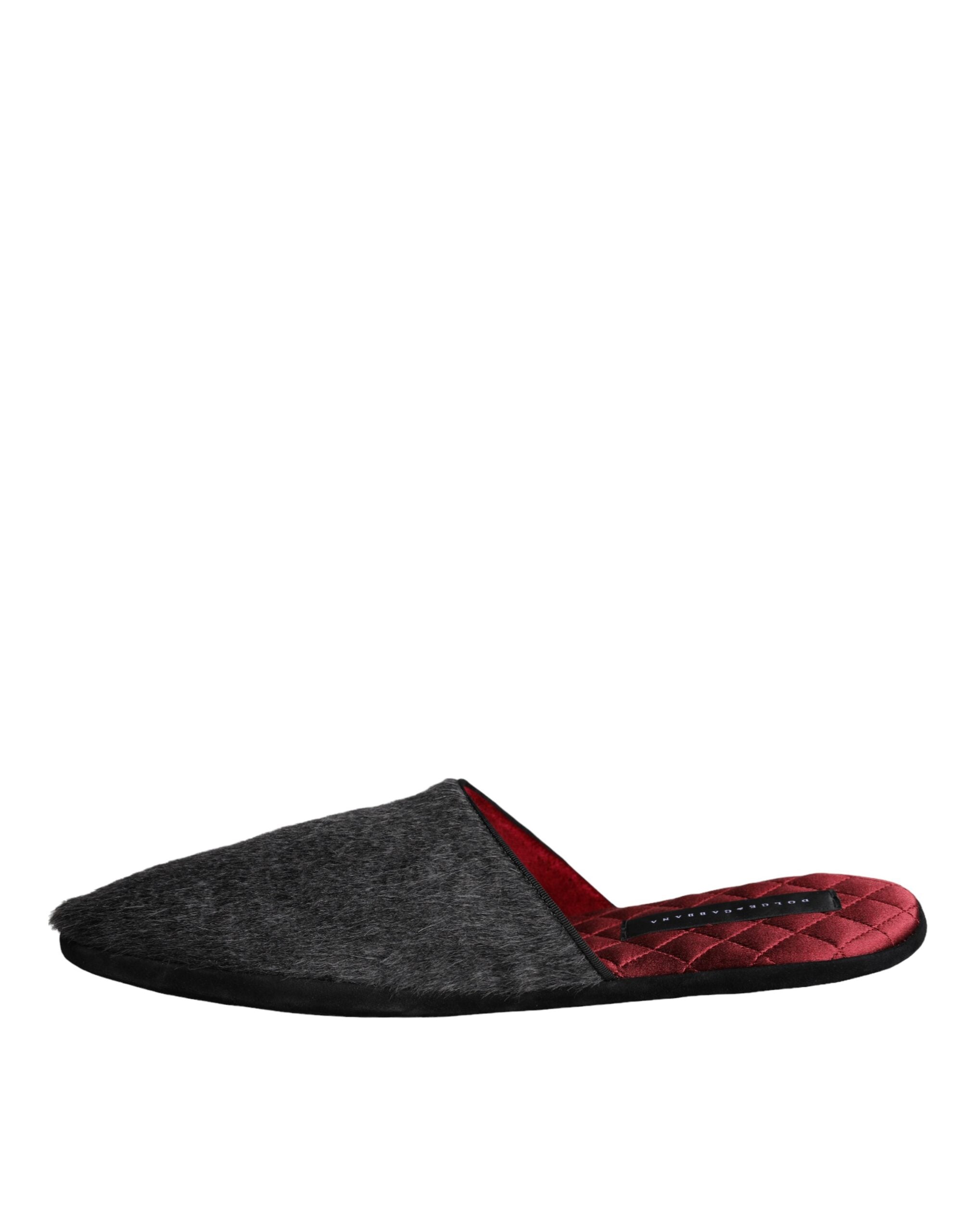 Dolce &amp;amp; Gabbana Svarta Fuskpäls Slip On Skor